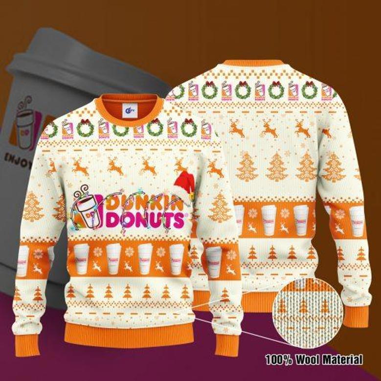 Dunkin’ Donuts Santa Hat Christmas Ugly Christmas Sweater