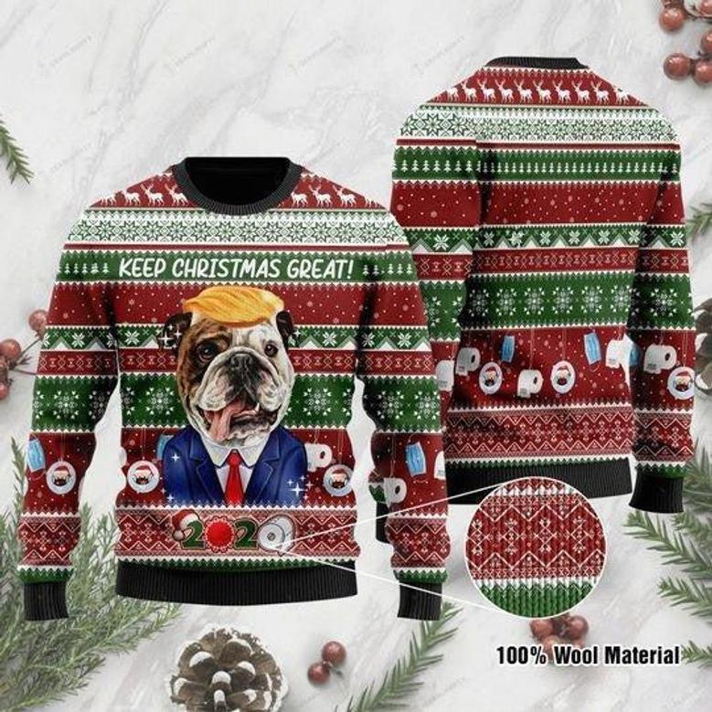 English Bulldog Keep Christmas Great 2020 Ugly Christmas Sweater