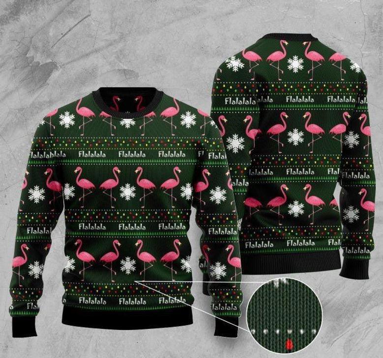 Fa La La La Flamingo Ugly Christmas Sweater