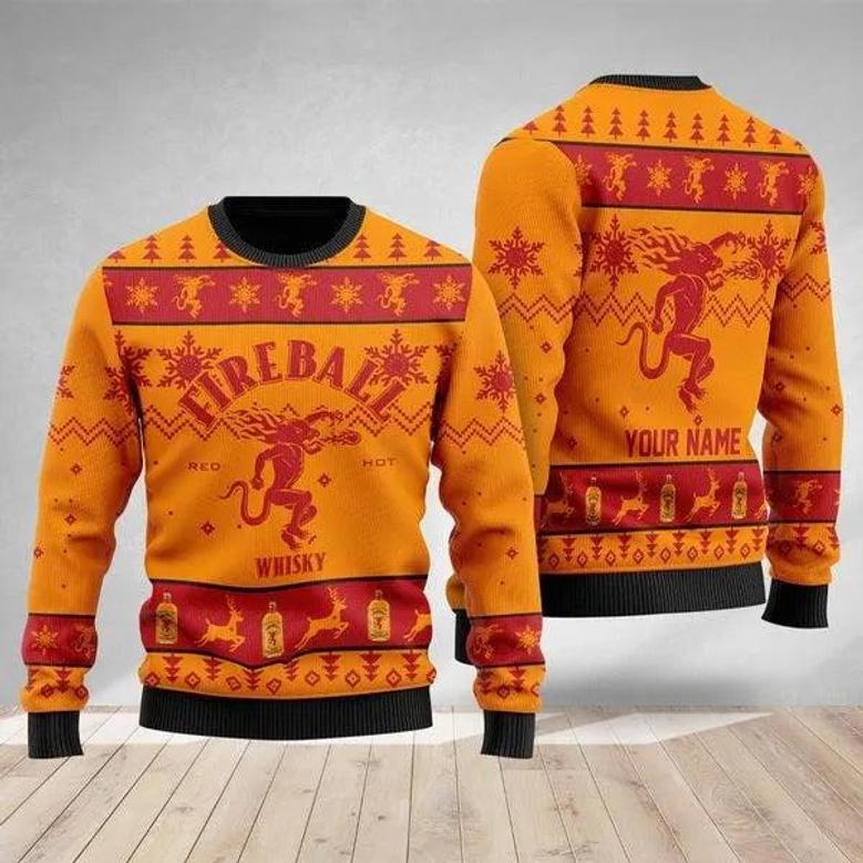 Fireball Whisky Custom Ugly Christmas Sweater, Jumpers