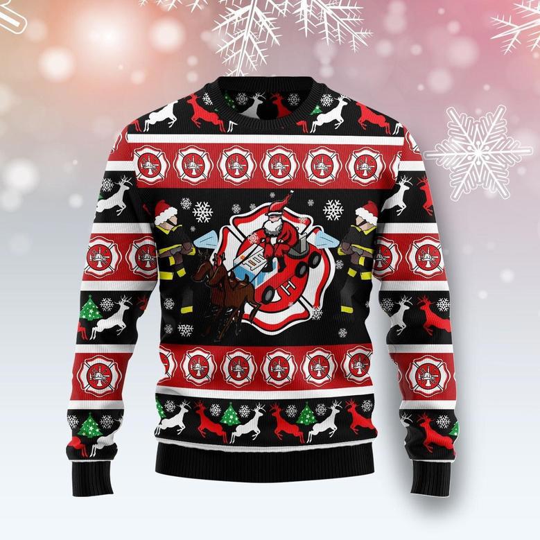 Fireman Firefighter Ugly Christmas Sweater