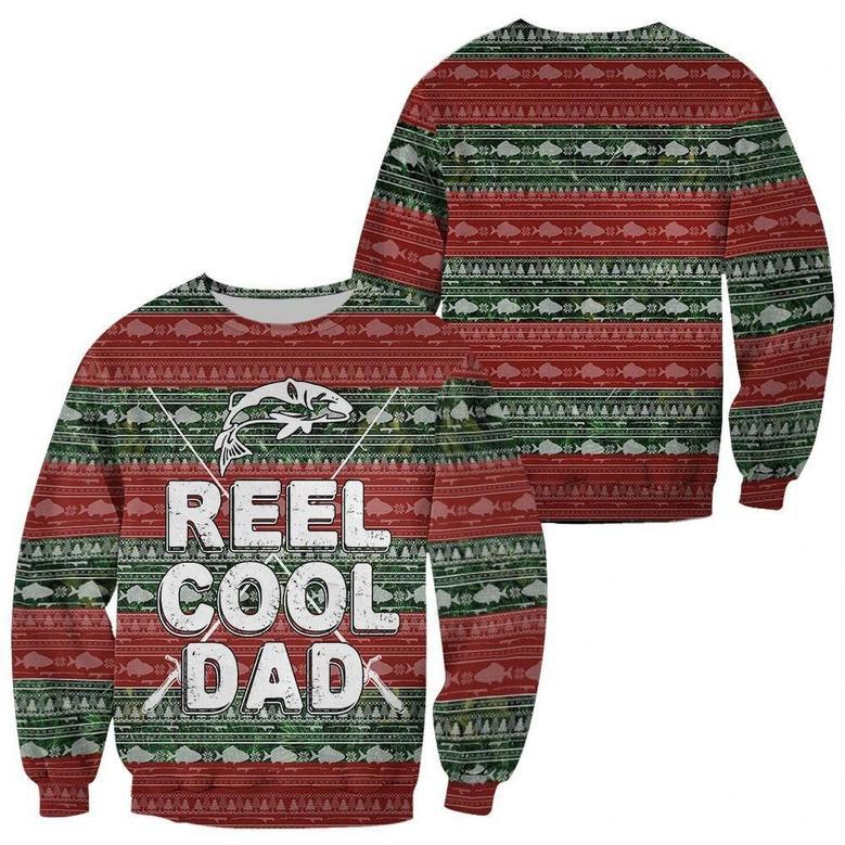 Fishing Reel Cool Dad Ugly Christmas Sweater