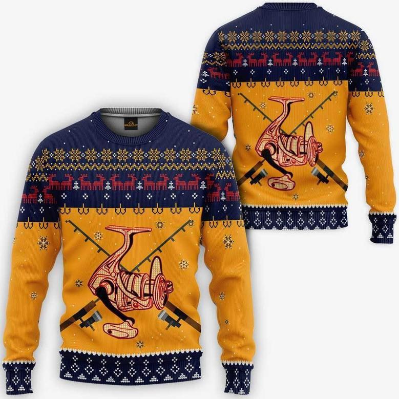 Fishing Reel Ugly Christmas Sweater