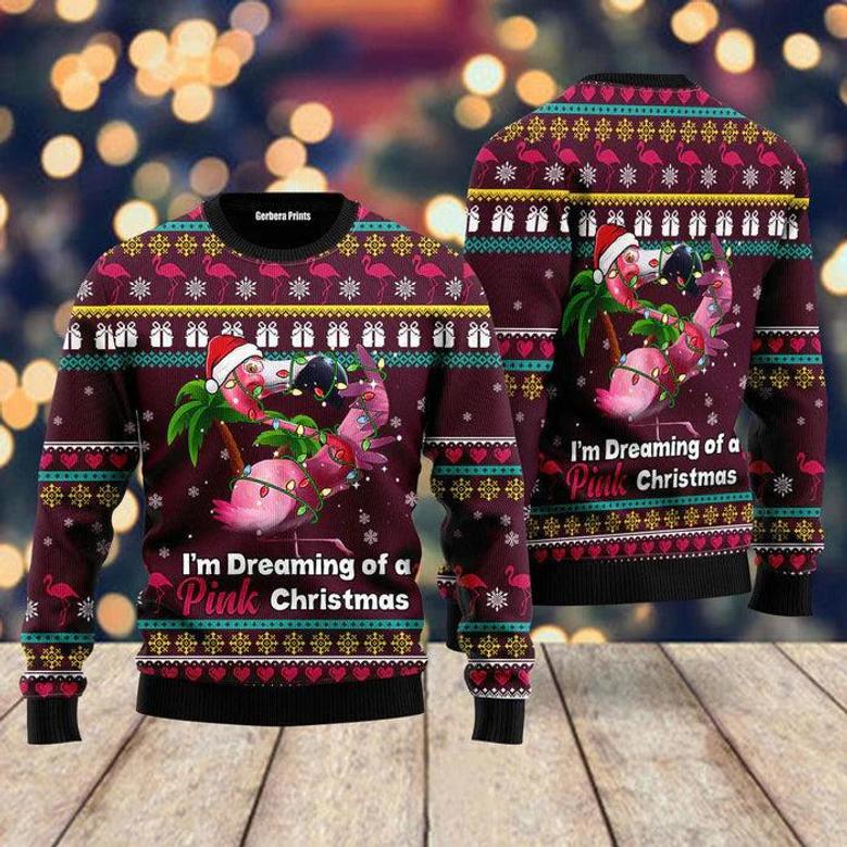 Flamingo Dream Of Pink Ugly Christmas Sweater For Men & Women