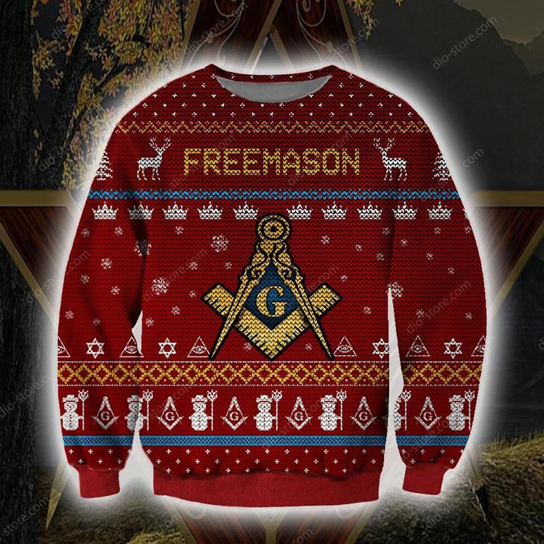 Freemason Knitting Pattern Print Ugly Christmas Sweater