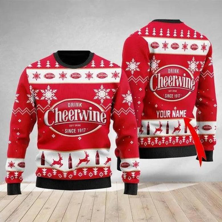 Funny Cheerwine Custom Ugly Christmas Sweater, Jumpers