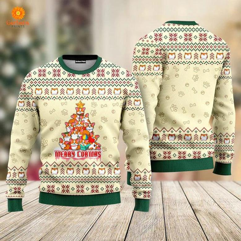 Funny Dog Merry Corgmas Ugly Christmas Sweater For Men & Women