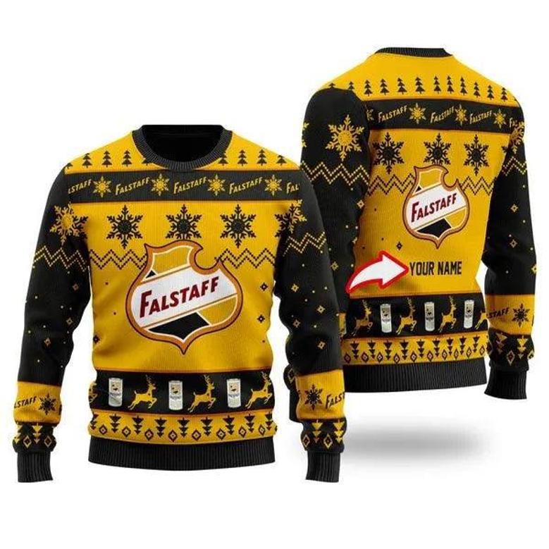 Funny Falstaff Beer Custom Ugly Christmas Sweater, Jumpers