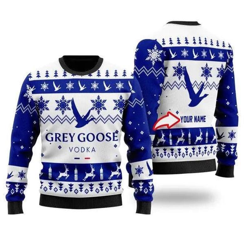 Funny Grey Goose Custom Ugly Christmas Sweater, Jumpers