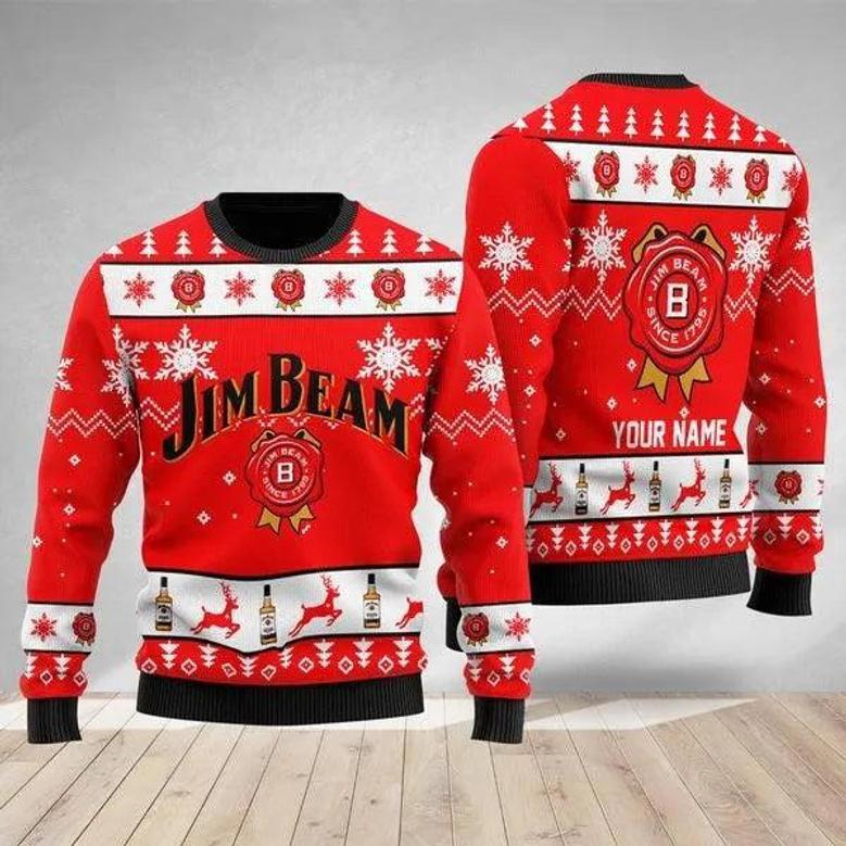 Funny Jim Beam Custom Ugly Christmas Sweater, Jumpers