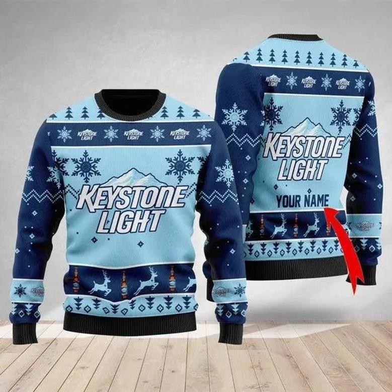 Funny Keystone Light Custom Ugly Christmas Sweater, Jumpers