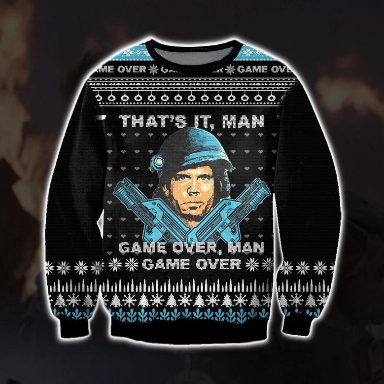 Game Over, Man Print Ugly Christmas Sweater