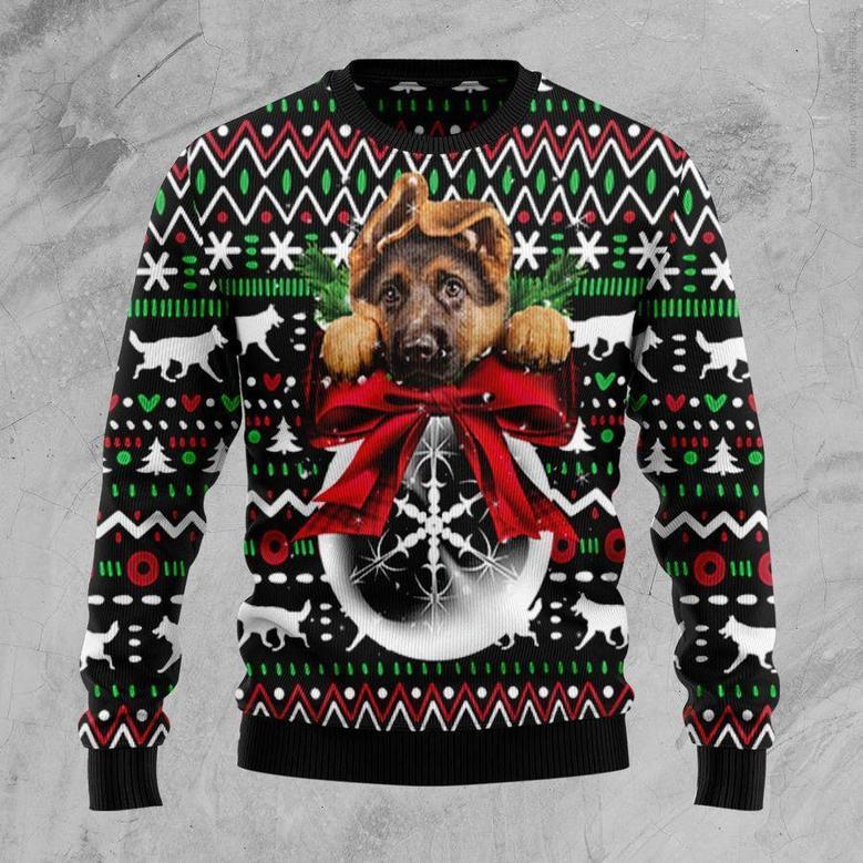 German Shepherd Dog Xmas Ball Ugly Christmas Sweater