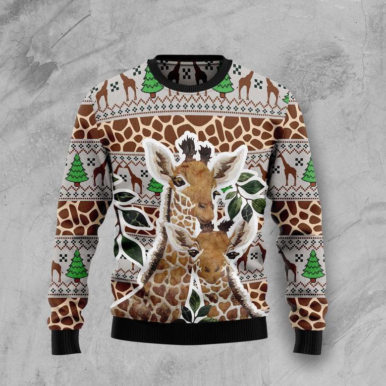 Giraffe Family Ugly Christmas Sweater