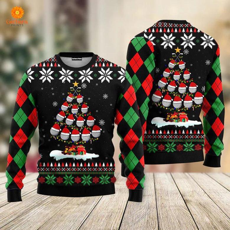 Golf Christmas Tree Snow Ugly Christmas Sweater For Men & Women