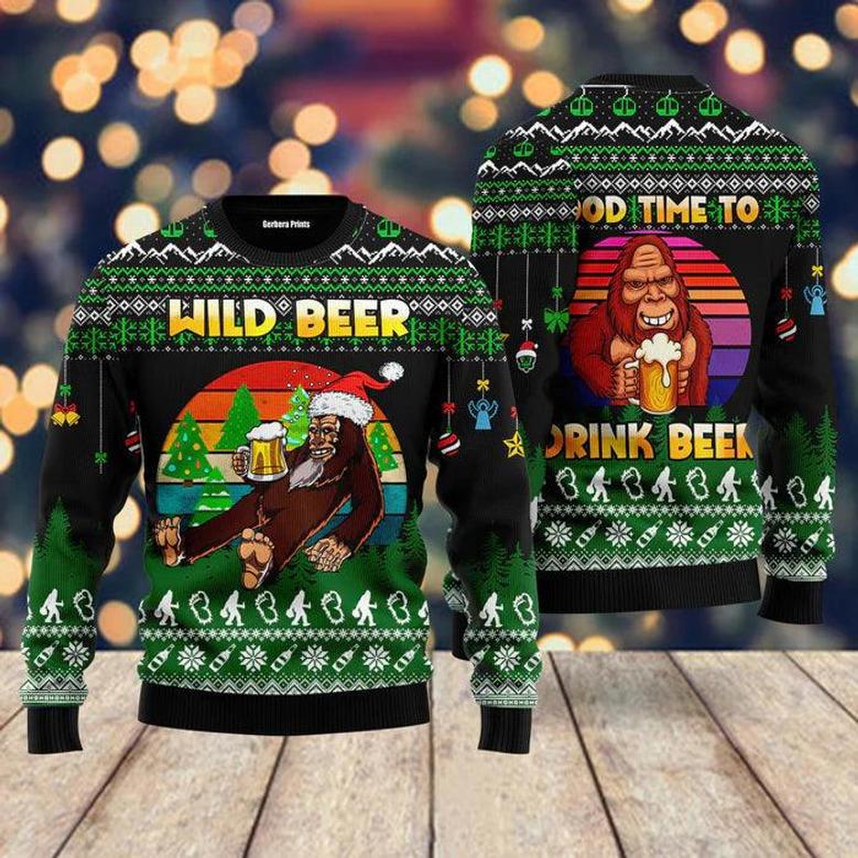 Good Time To Drink Beer Bigfoot Beer Christmas Ugly Christmas Sweater For Men & Women