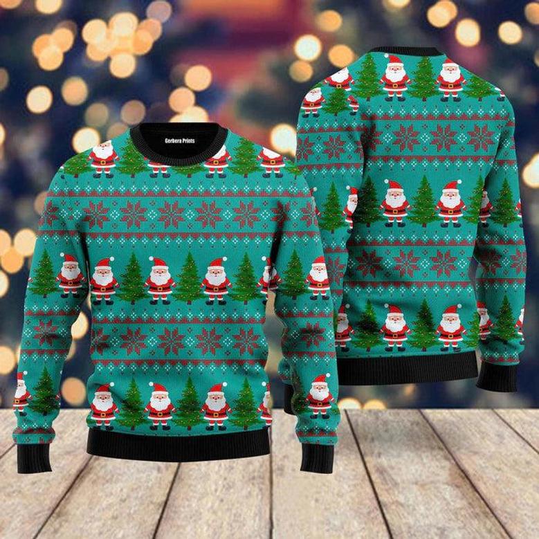 Green Santa Claus Merry Christmas Ugly Christmas Sweater For Men & Women