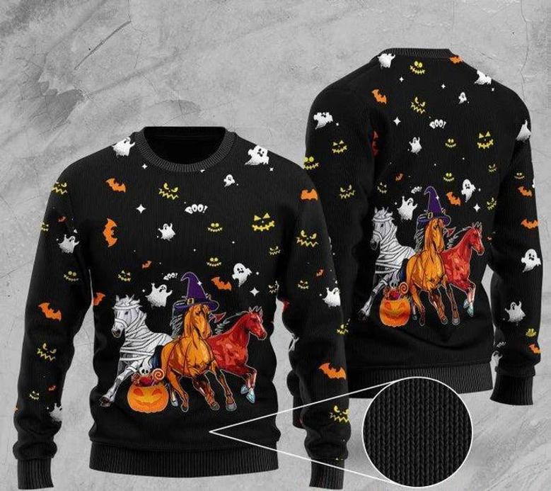 Halloween Horse Ugly Christmas Sweater For Men & Women