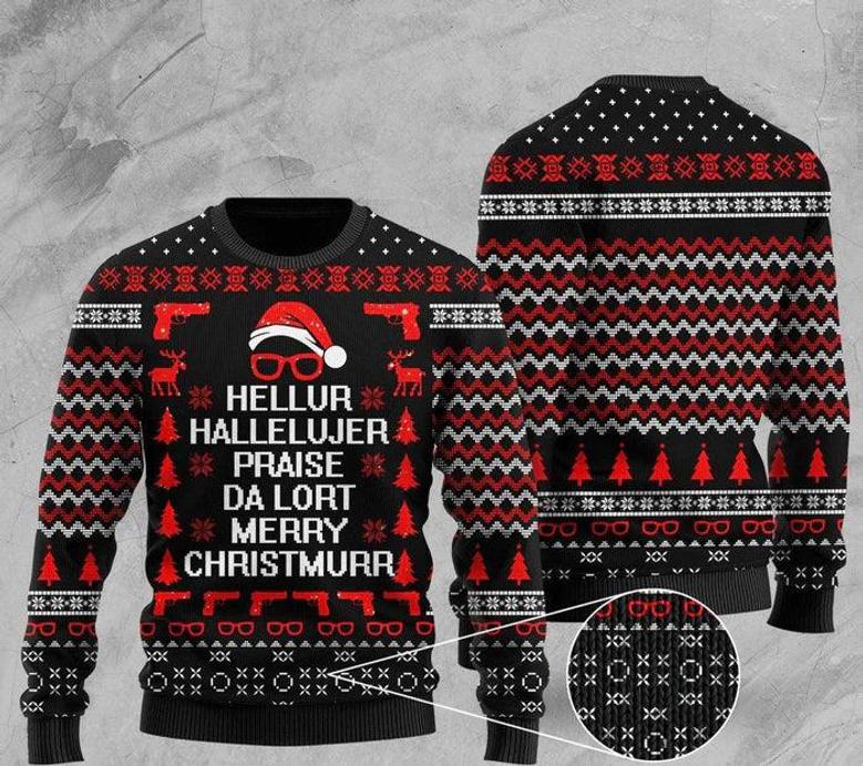 Hellur Hallelujer Praise Da Lort Merry Ugly Christmas Sweater For Men & Women