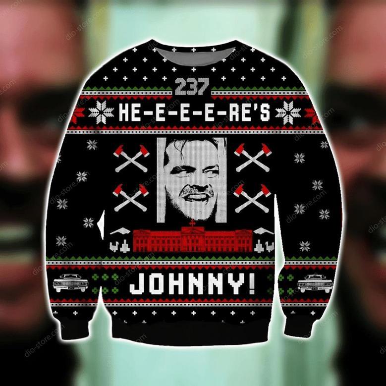 Here'S Johnny Knitting Pattern Print Ugly Christmas Sweater