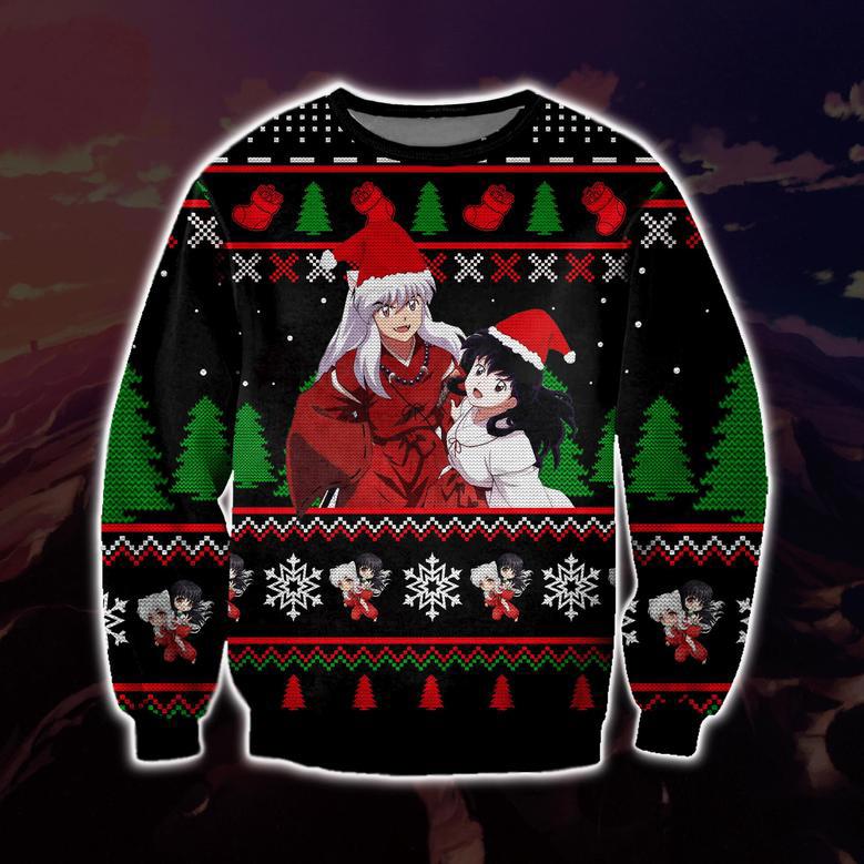 Inuyasha Manga Knitting Pattern Print Ugly Christmas Sweater