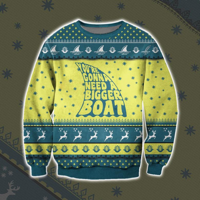 Jaws You'Re Gonna Need A Bigger Boat Ugly Christmas Sweater