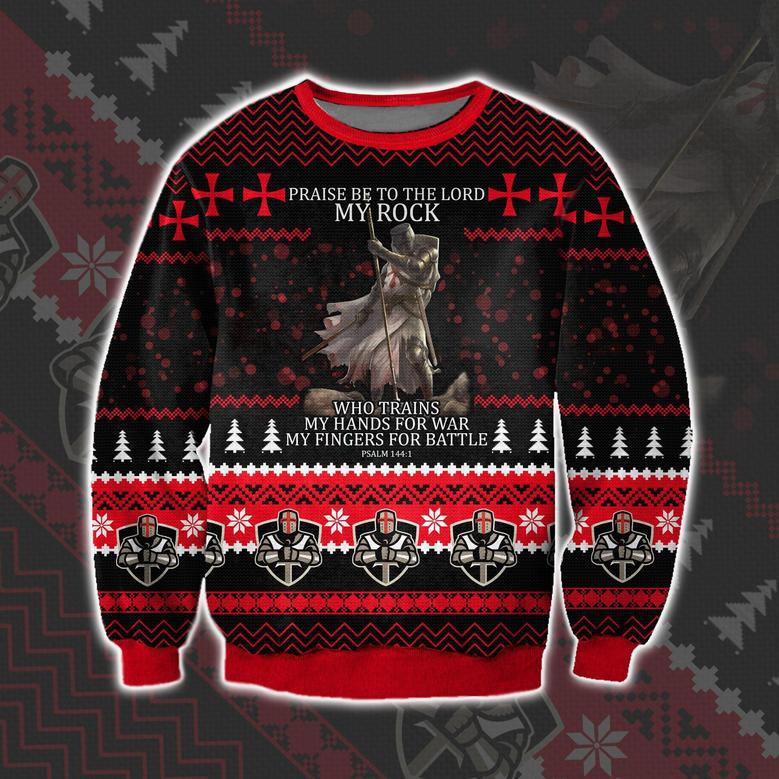 Knight Templar My Rock Print Ugly Christmas Sweater