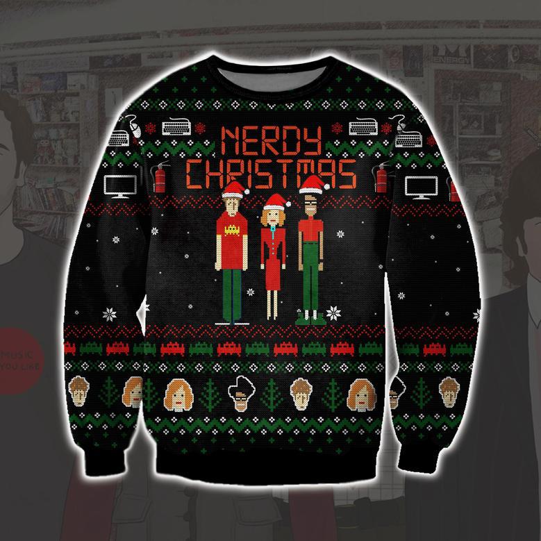 Let It Crowd Print Ugly Christmas Sweater