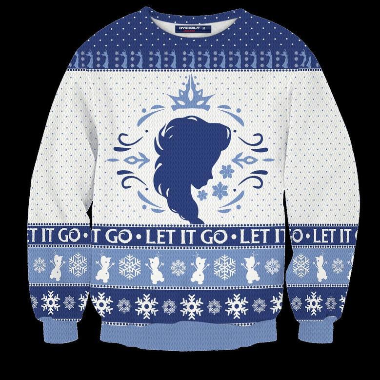 Let It Go Elsa Ugly Christmas Sweater