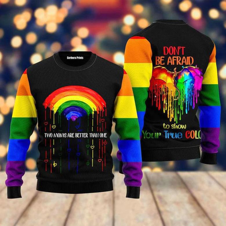 LGBT Dont Be Afraid Ugly Christmas Sweater For Men & Women