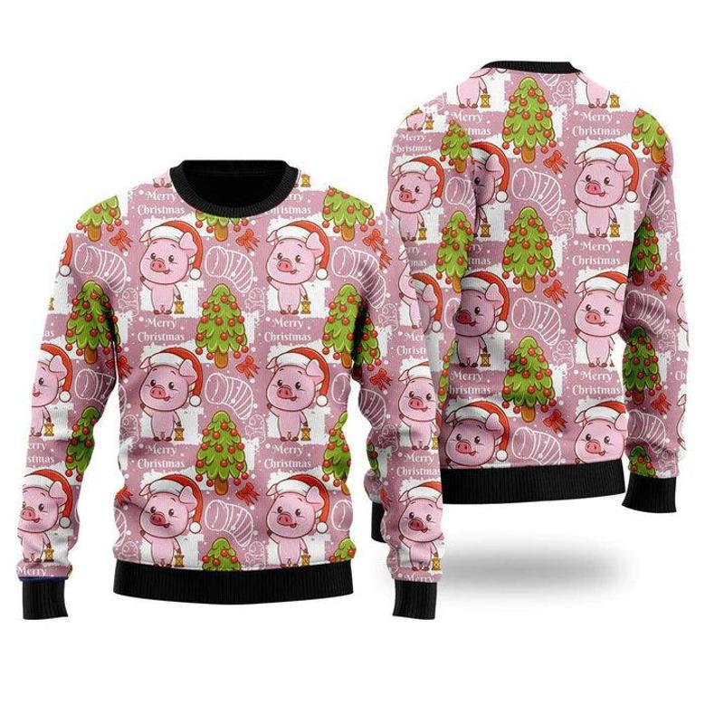 Lovely Pig On Pink Ugly Christmas Sweater For Men & Women