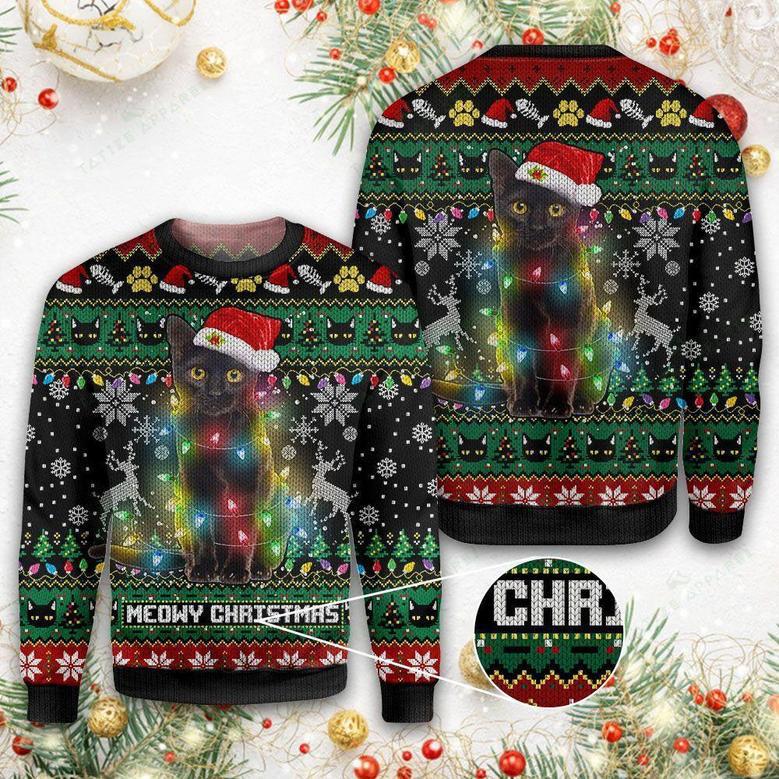 Meowy Christmas Cat Ugly Christmas Sweater