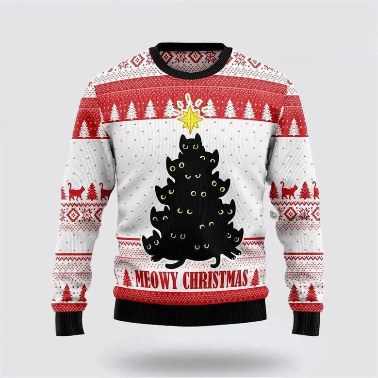 Meowy Christmas Funny Family Ugly Christmas Sweater, Jumper