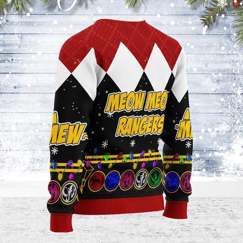 Merry Christmas Meowghty Meowrphin Purrr Rangers Unisex Wool Sweater