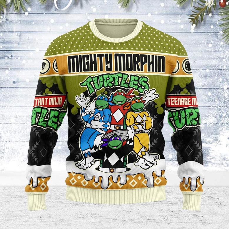 Merry Christmas Mighty Morphin Turtles Unisex Wool Sweater