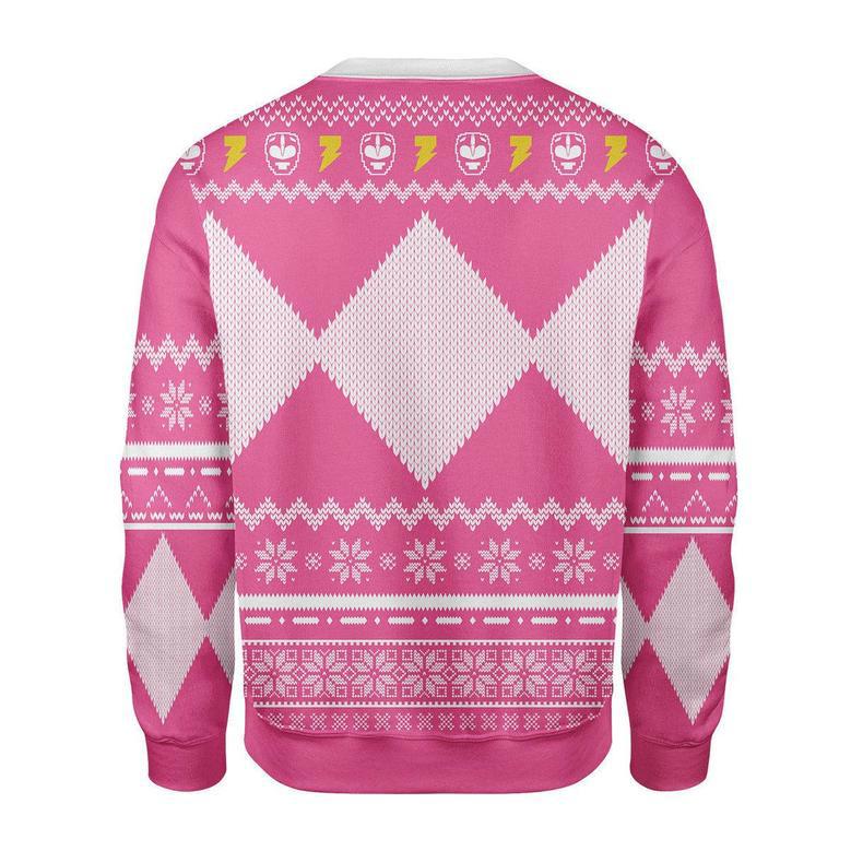 Merry Christmas Unisex Christmas Sweater Pink Power Ranger Apparel