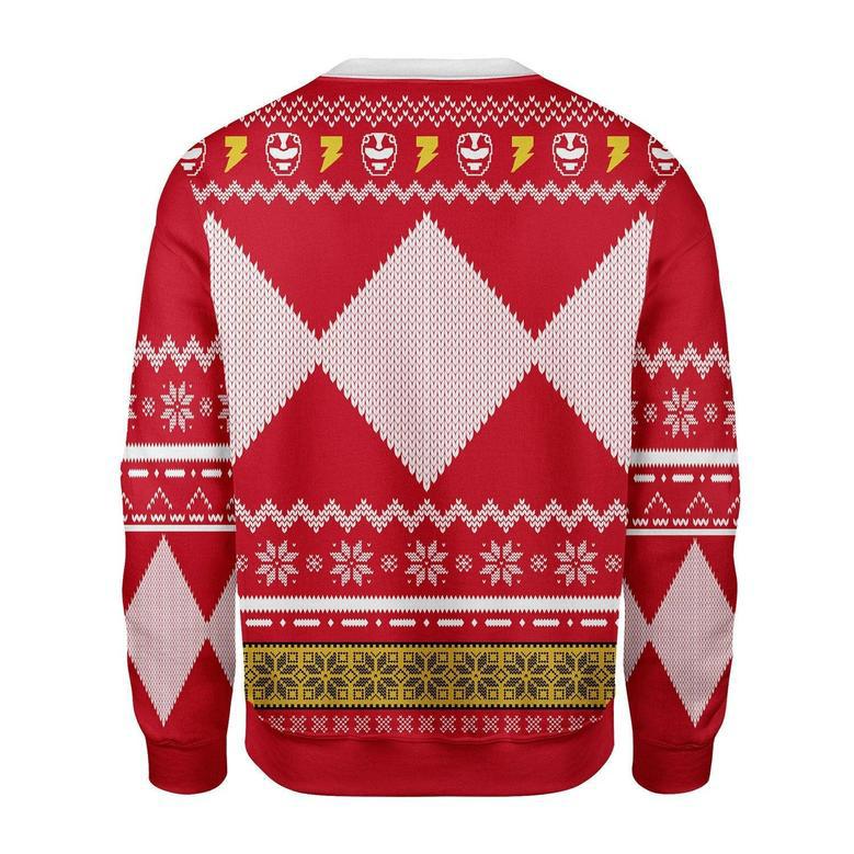 Merry Christmas Unisex Christmas Sweater Red Power Ranger Apparel