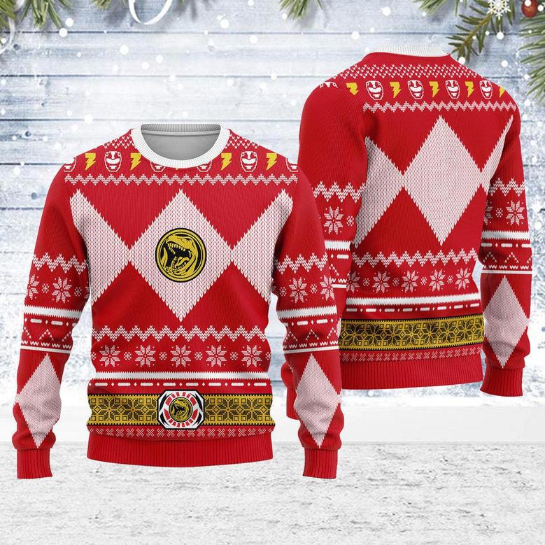 Merry Christmas Unisex Christmas Sweater Red Power Ranger Apparel