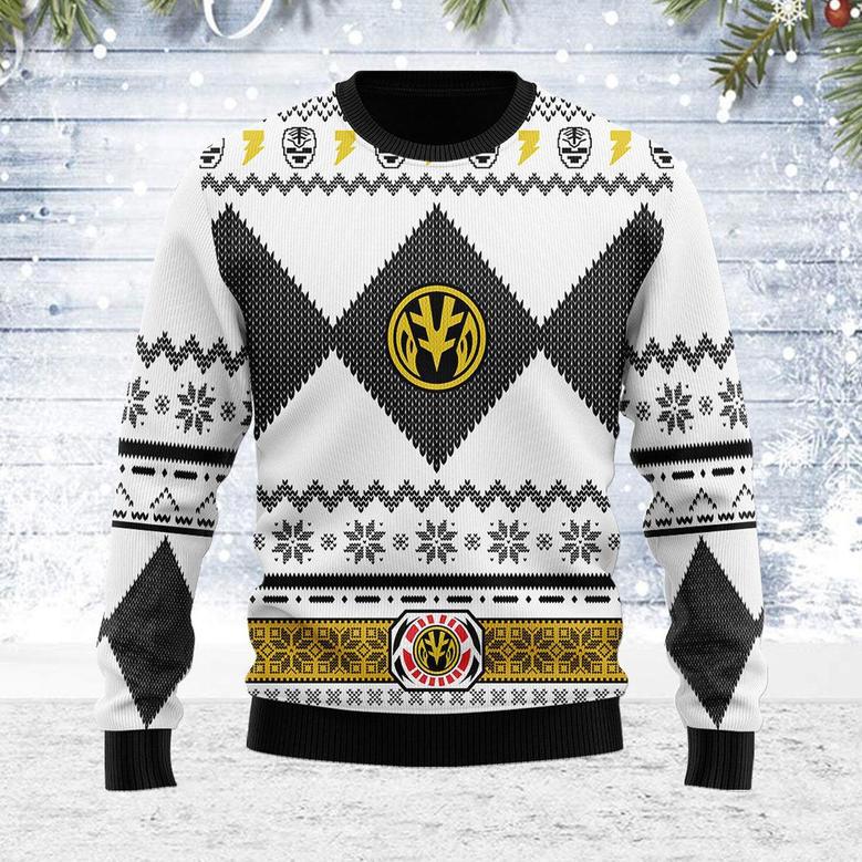 Merry Christmas Unisex Christmas Sweater White Power Ranger Apparel