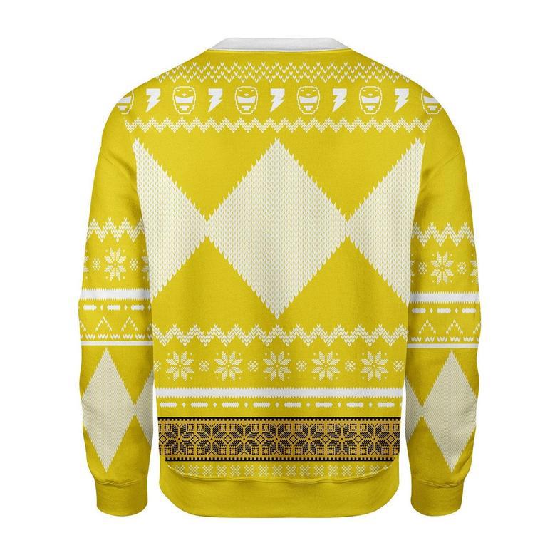 Merry Christmas Unisex Christmas Sweater Yellow Power Ranger Apparel