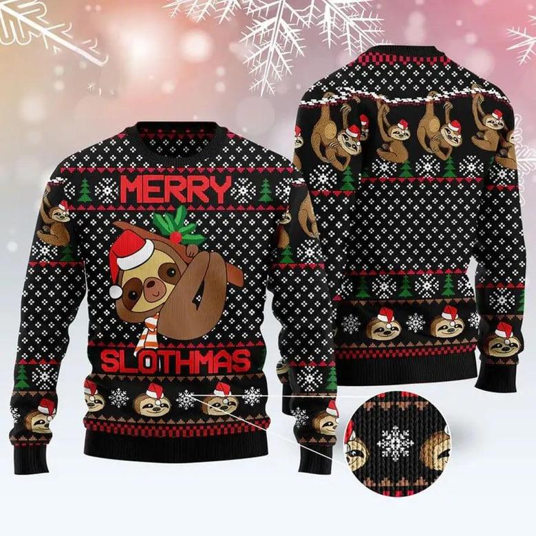 Merry Slothmas Ugly Christmas Sweater, Jumper For Men & Women