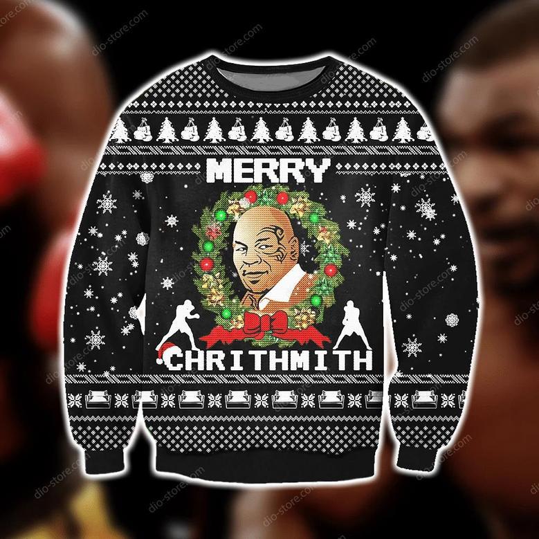 Mike Tyson Knitting Pattern Print Ugly Christmas Sweater