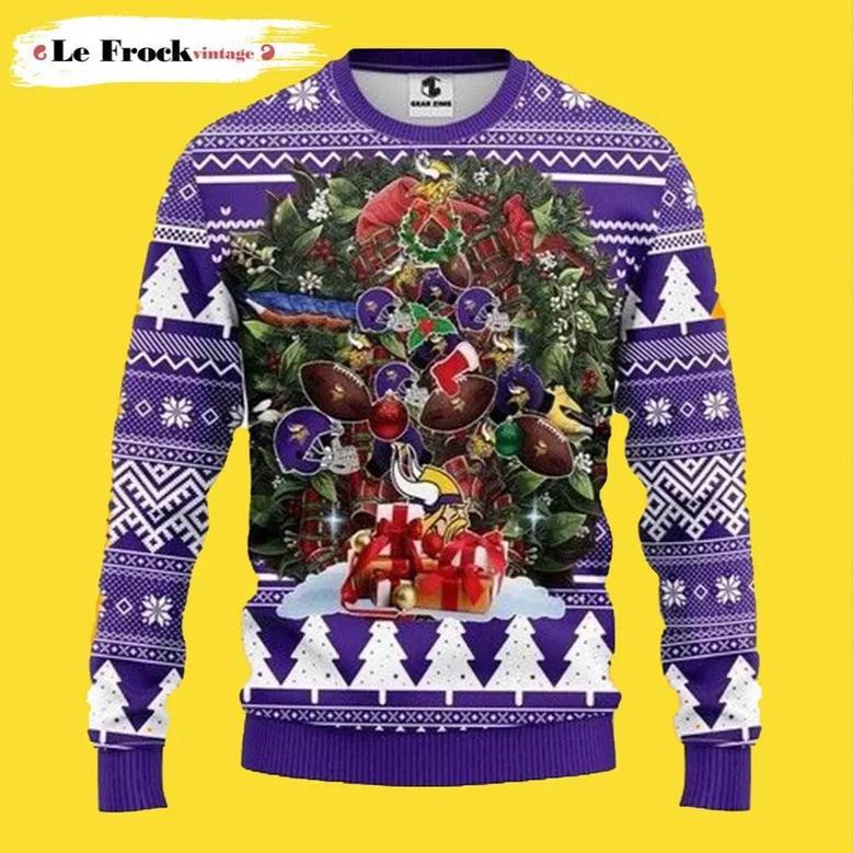 Minnesota Vikings Tree Christmas Custom Ugly Christmas Sweater