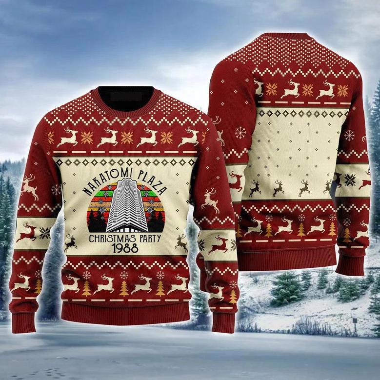 Nakatomi Plaza Ugly Christmas Sweater, Funny Christmas, Christmas Party Ugly Sweater For Men & Women