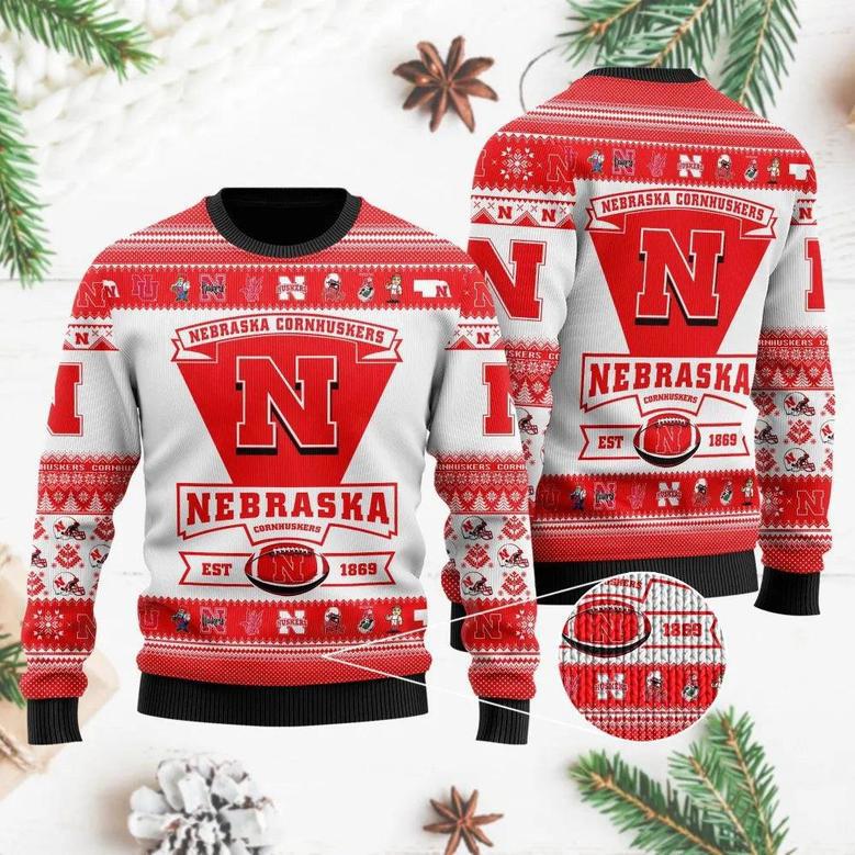 Nebraska Cornhuskers Football Team Custom Ugly Christmas Sweater, Jumpers