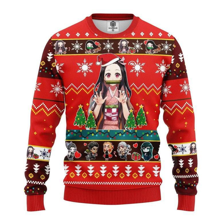 Nezuko Kamado Demon Slayer Anime Custom Ugly Christmas Sweater, Jumpers