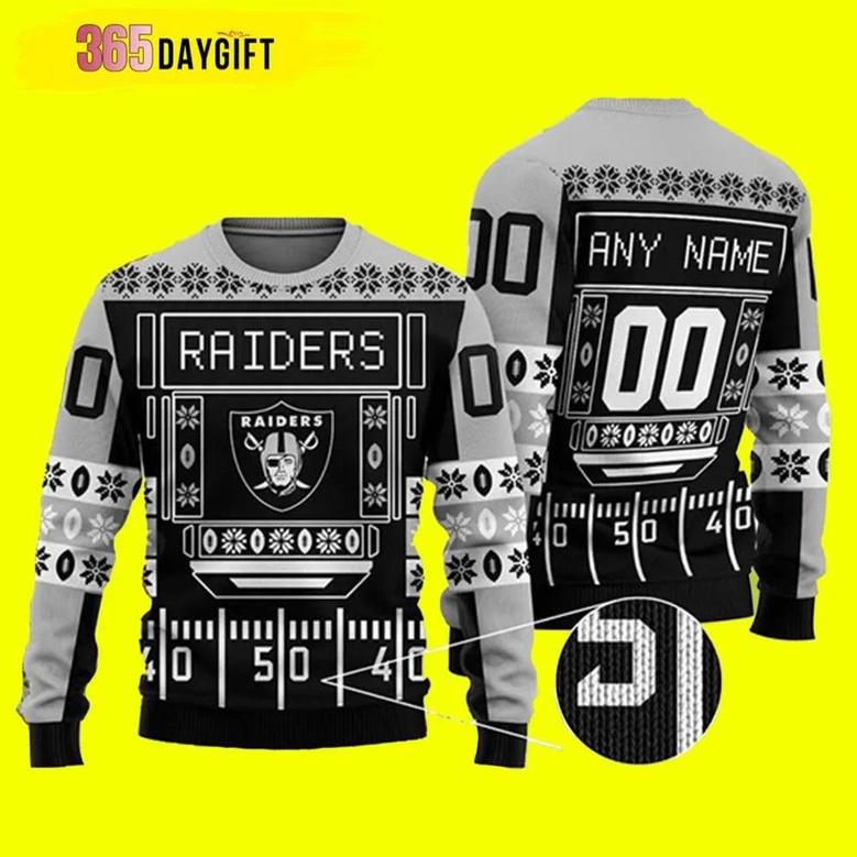 NFL Las Vegas Raiders Playing Field Raiders Custom Ugly Christmas Sweater, Jumpers