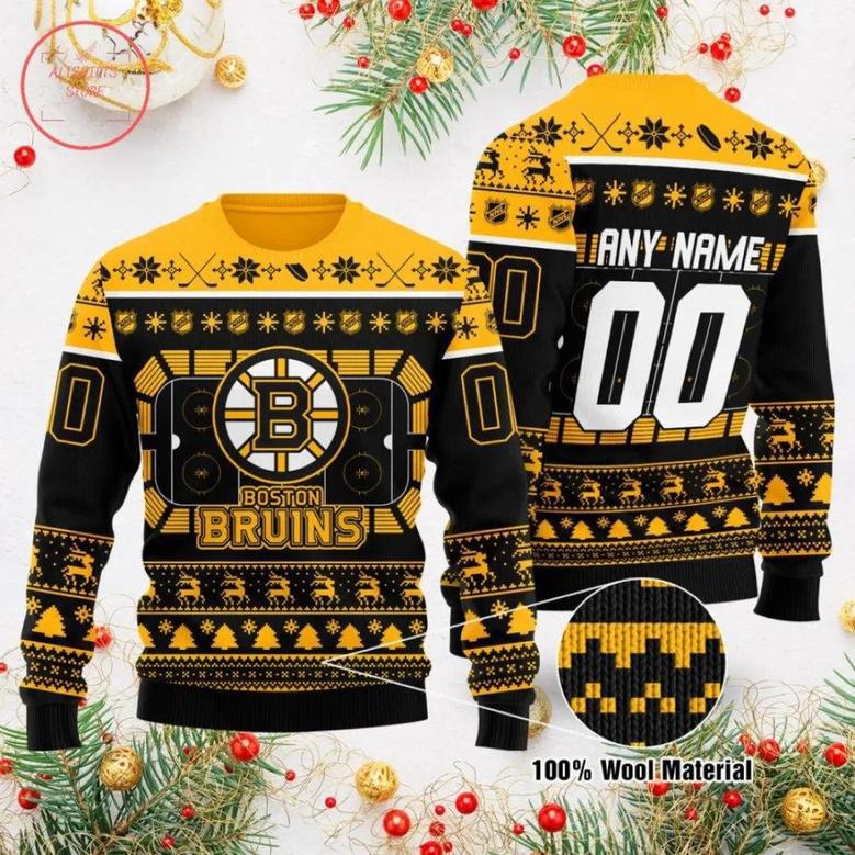 Nhl Boston Bruins Personalized Custom Ugly Christmas Sweater, Jumpers