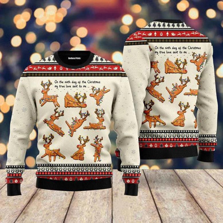 Nine Lazzies Sexy Reindeer Dancing Ugly Christmas Sweater For Men & Women