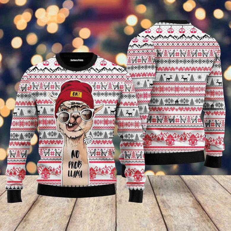 No Prob Naughty Llama Christmas Ugly Christmas Sweater For Men & Women